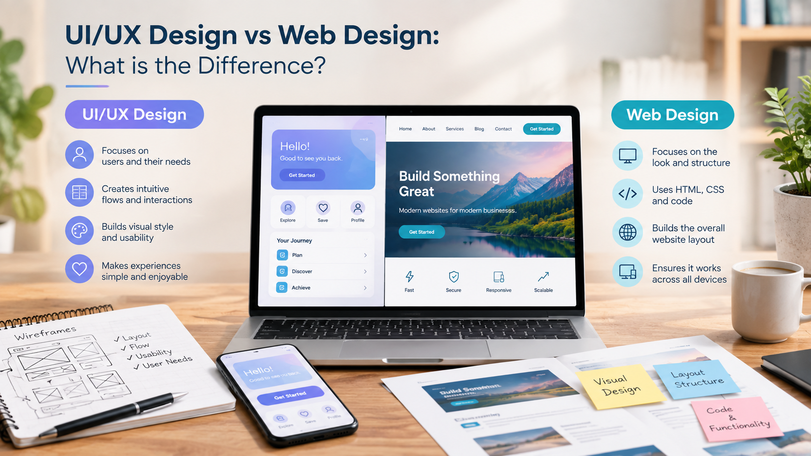 Bhanguz - UI UX Design vs Web Design Comparison